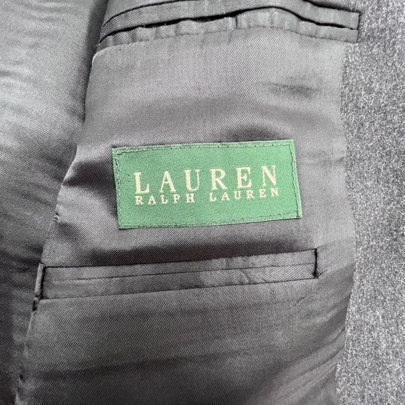 Lauren Ralph Lauren Blazer Men 42R Charcoal Gray Wool‎ Sport Coat Vintage 1998 - Picture 4 of 10